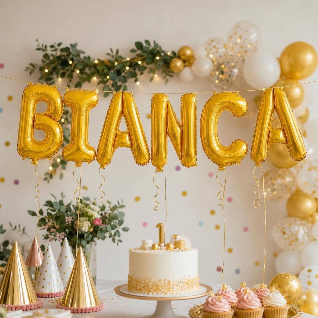 Baloane Folie Metalizate, , Set BIANCA, Heliu sau Aer, Pai inclus, 40 cm, Auriu 2