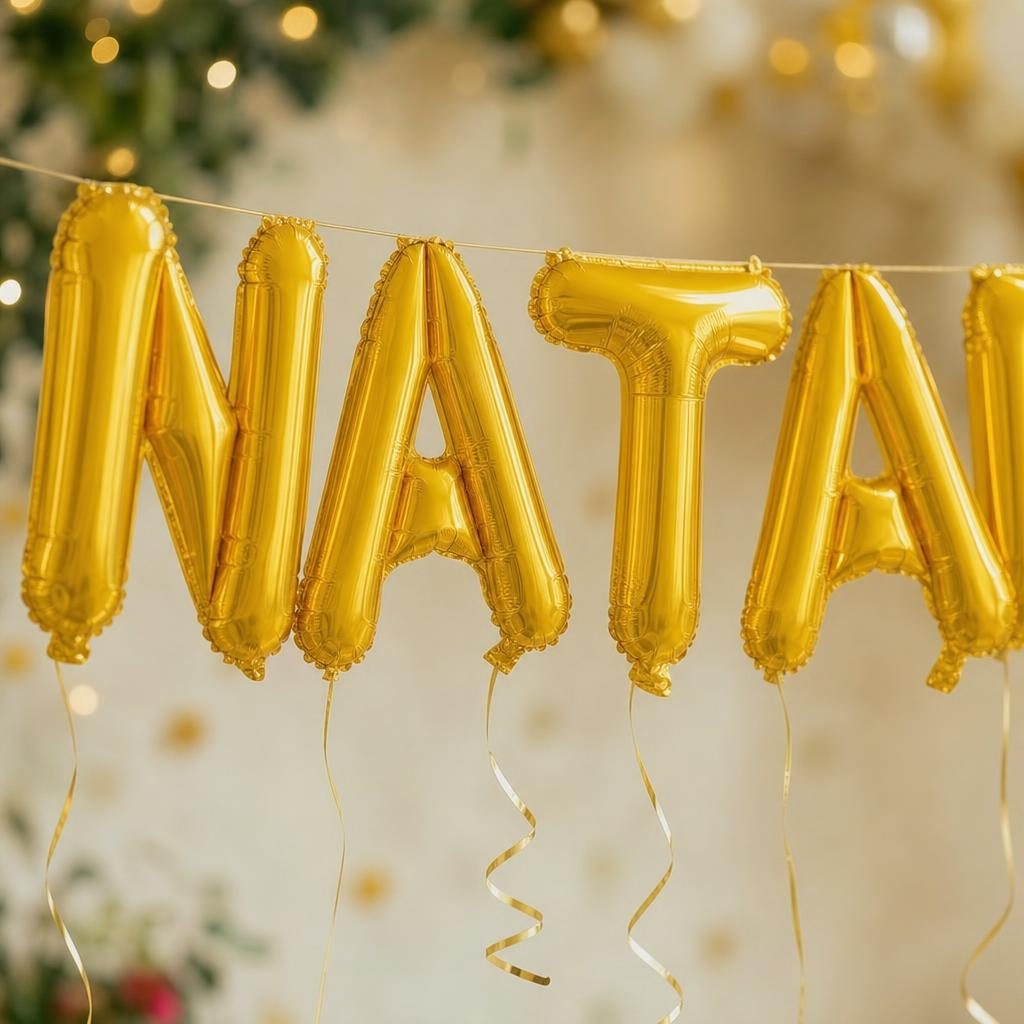 Baloane Folie Metalizate, , Set NATALIA, Heliu sau Aer, Pai inclus, 40 cm, Auriu 3