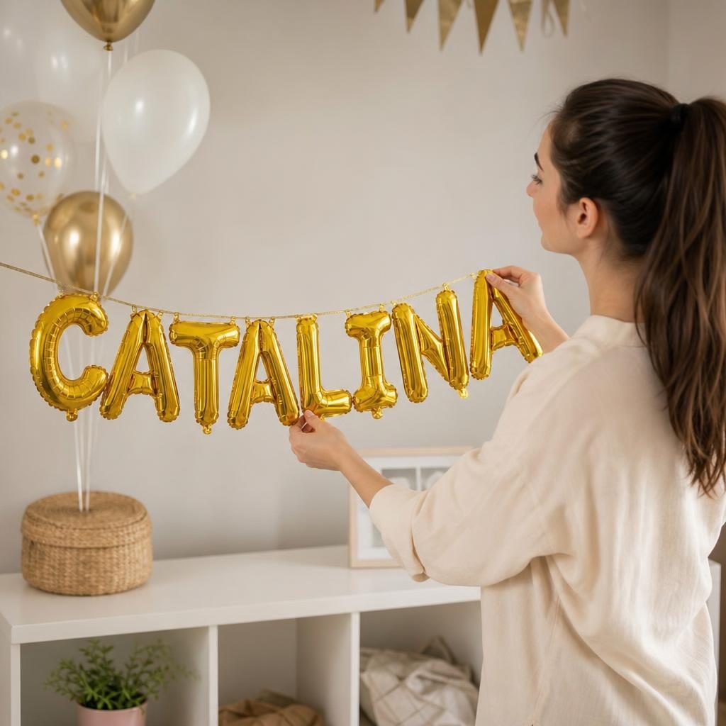 Baloane Folie Metalizate, , Set CATALINA, Heliu sau Aer, Pai inclus, 40 cm, Auriu 4