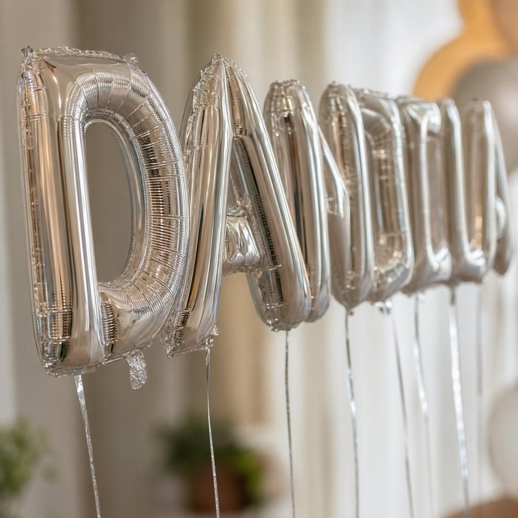 Baloane Folie Metalizate, , Set DANIELA, Heliu sau Aer, Pai inclus, 40 cm, Argintiu 3