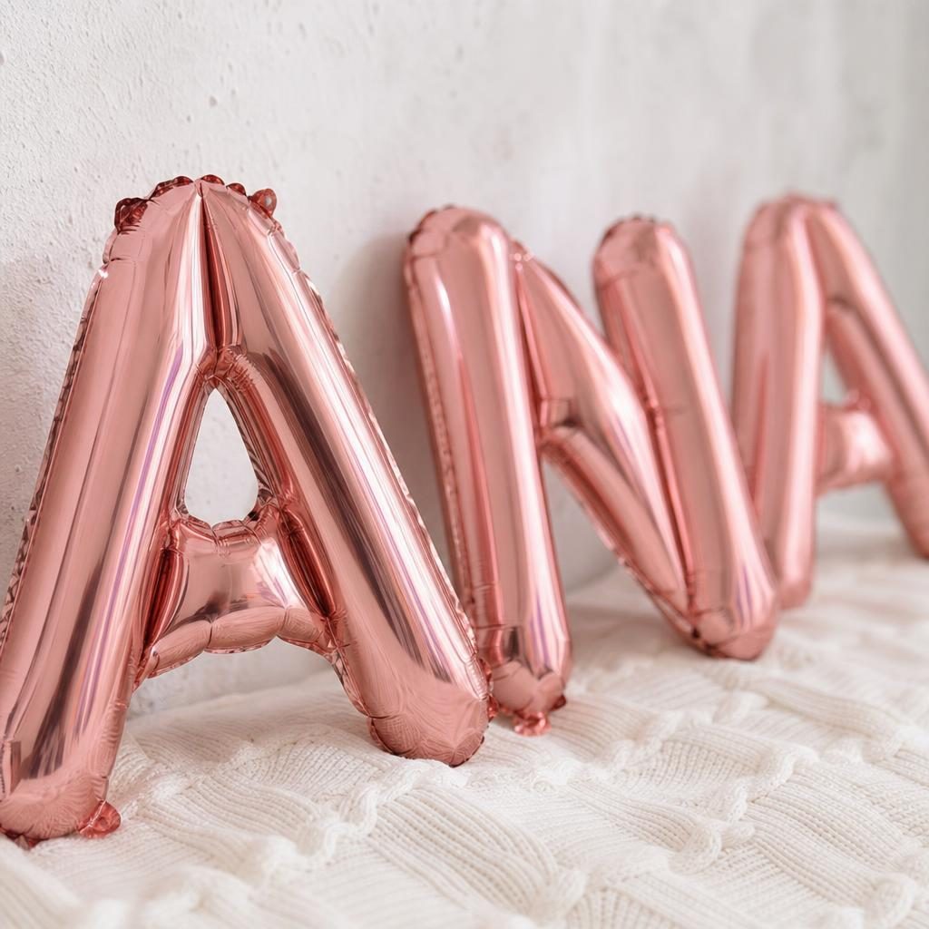 Baloane Folie Metalizate, , Set ANA, Heliu sau Aer, Pai inclus, 40 cm, Rose Gold 3
