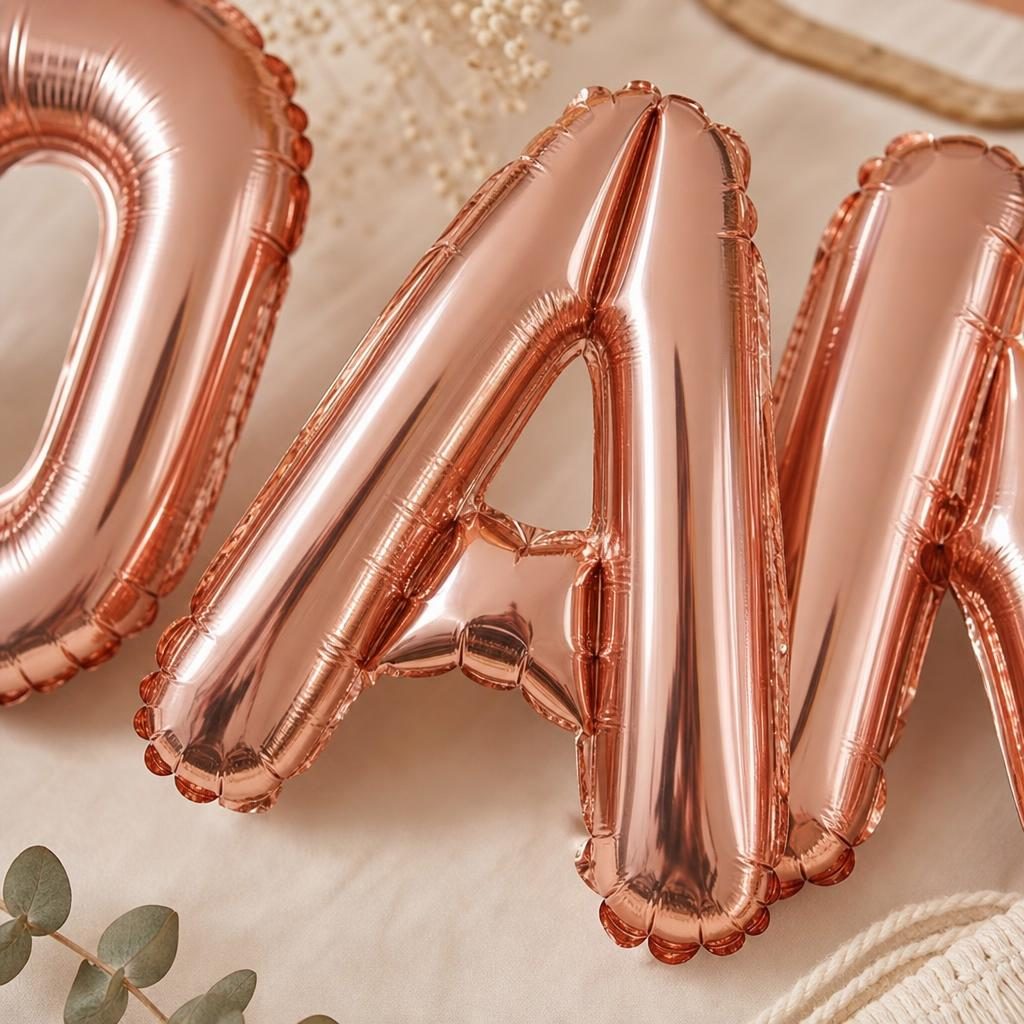 Baloane Folie Metalizate, , Set IOANA, Heliu sau Aer, Pai inclus, 40 cm, Rose Gold 3