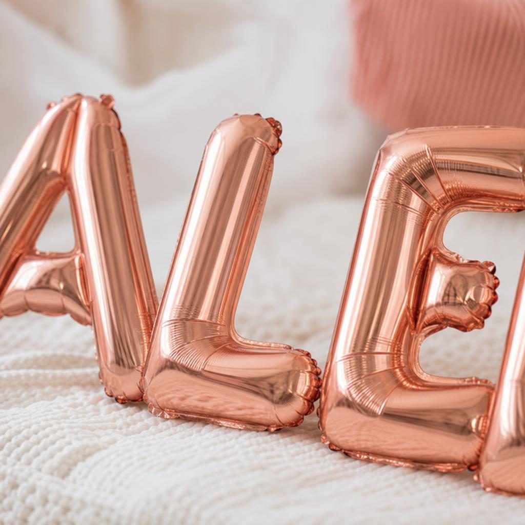 Baloane Folie Metalizate, , Set ALEXANDRA, Heliu sau Aer, Pai inclus, 40 cm, Rose Gold 3