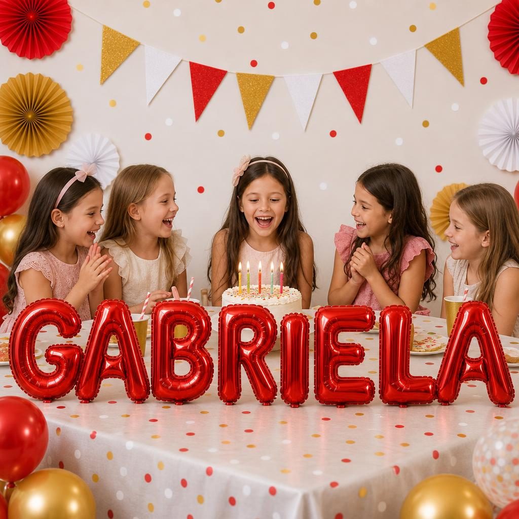 Baloane Folie Metalizate, , Set GABRIELA, Heliu sau Aer, Pai inclus, 40 cm, Rosu 2