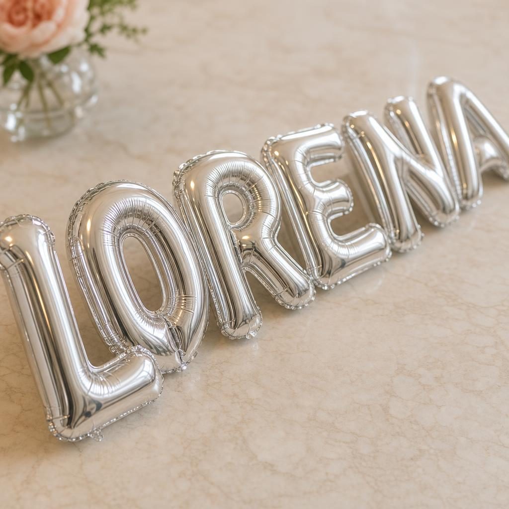 Baloane Folie Metalizate, , Set LORENA, Heliu sau Aer, Pai inclus, 40 cm, Argintiu 3