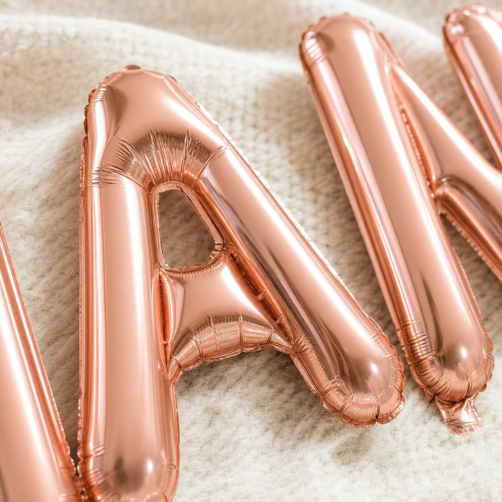Baloane Folie Metalizate, , Set ANASTASIA, Heliu sau Aer, Pai inclus, 40 cm, Rose Gold 3