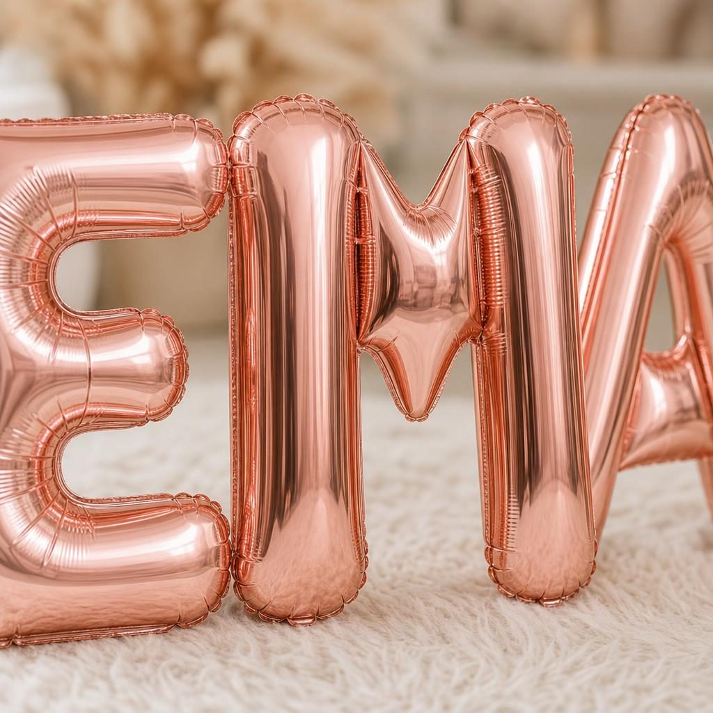 Baloane Folie Metalizate, , Set EMA, Heliu sau Aer, Pai inclus, 40 cm, Rose Gold 3