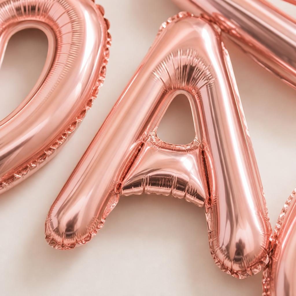 Baloane Folie Metalizate, , Set DARIA, Heliu sau Aer, Pai inclus, 40 cm, Rose Gold 3