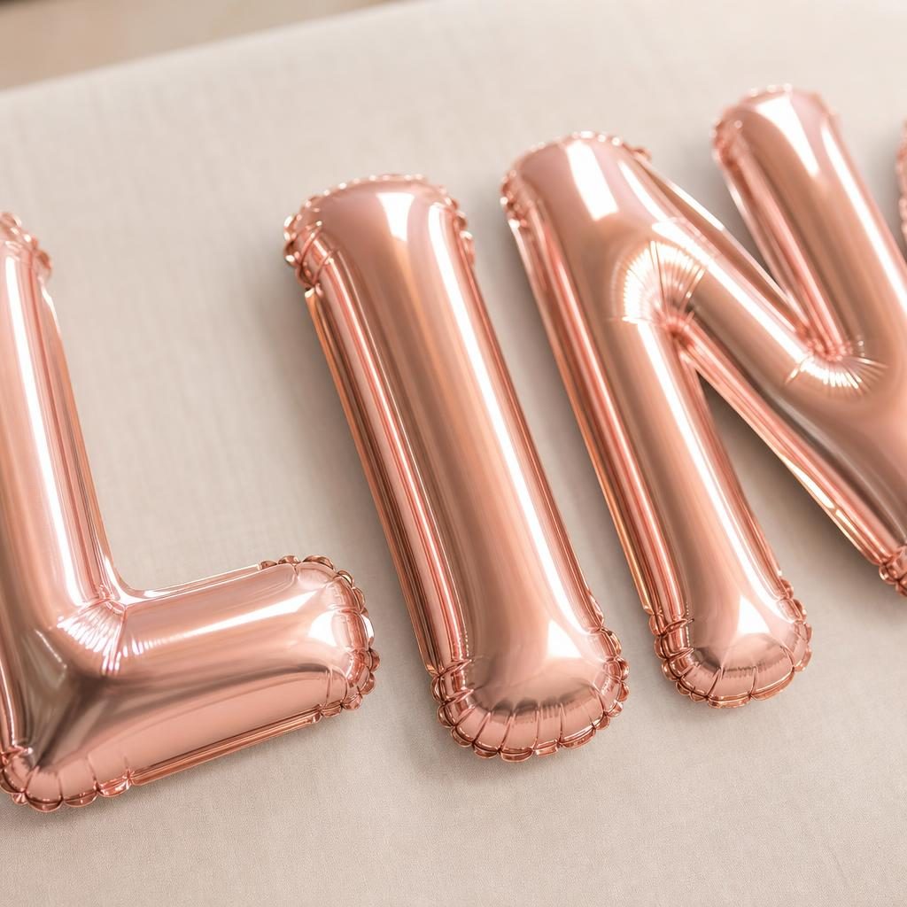 Baloane Folie Metalizate, , Set ILINCA, Heliu sau Aer, Pai inclus, 40 cm, Rose Gold 3