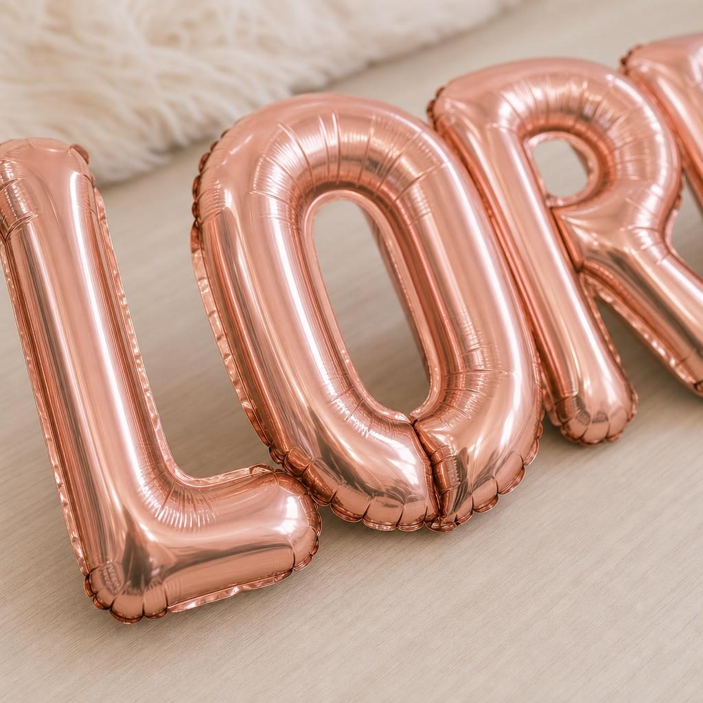 Baloane Folie Metalizate, , Set LOREDANA, Heliu sau Aer, Pai inclus, 40 cm, Rose Gold 3