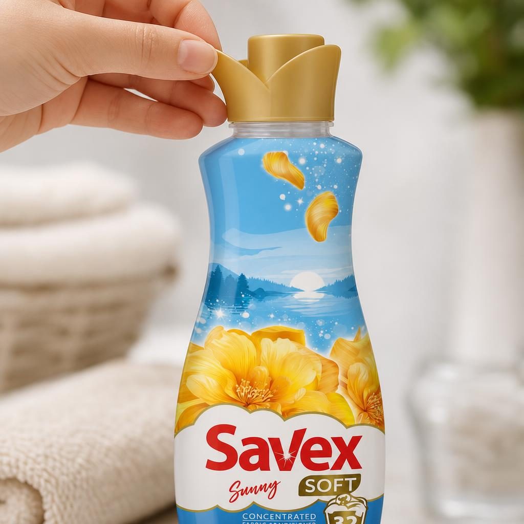 Balsam pentru Rufe, Savex Soft, 800 ml Concentrat Sunny 32 spalari