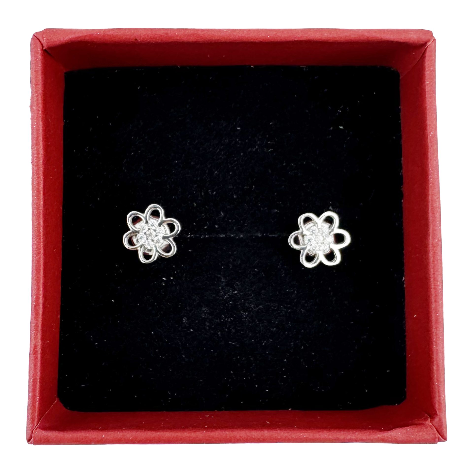 Cercei Dama Copii Jolie Argint 925 Model Florice cu Pietricele