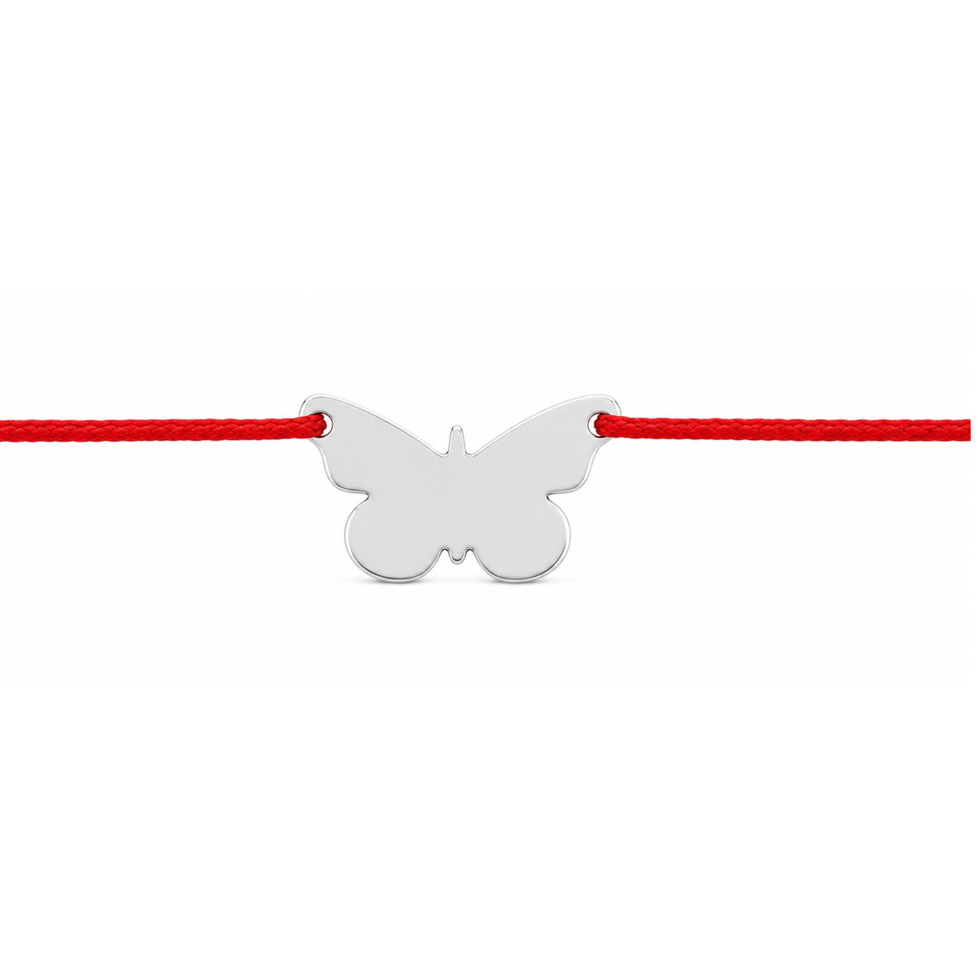 Brățară argint 925 model fluture cu șnur rosu