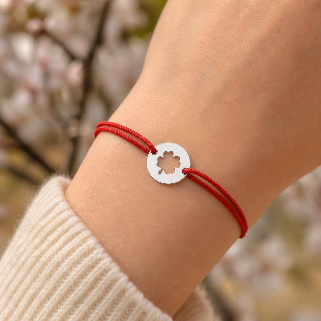 Detaliu design trifoi taiat martisor argint