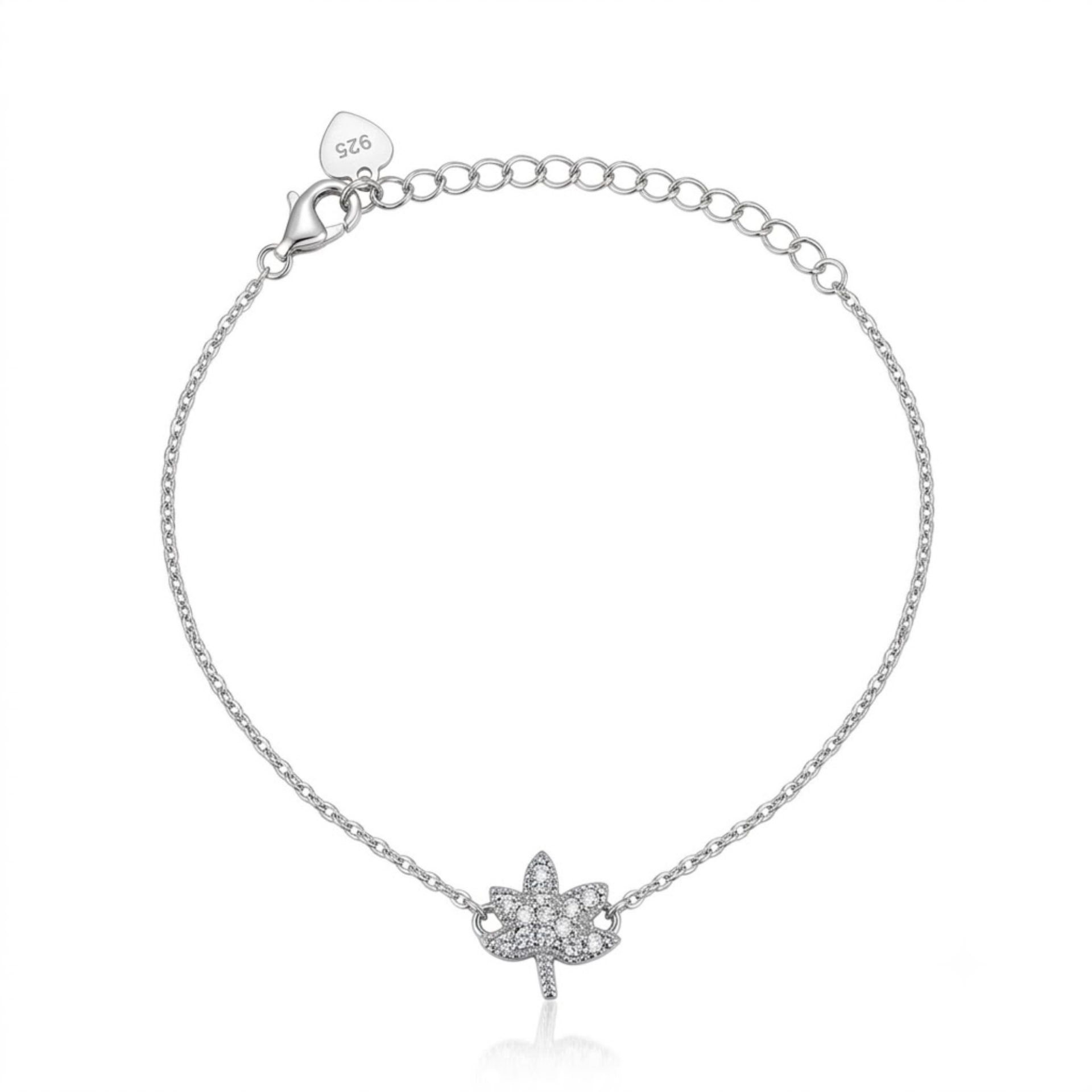 Brățară argint 925 frunză de arțar zirconiu