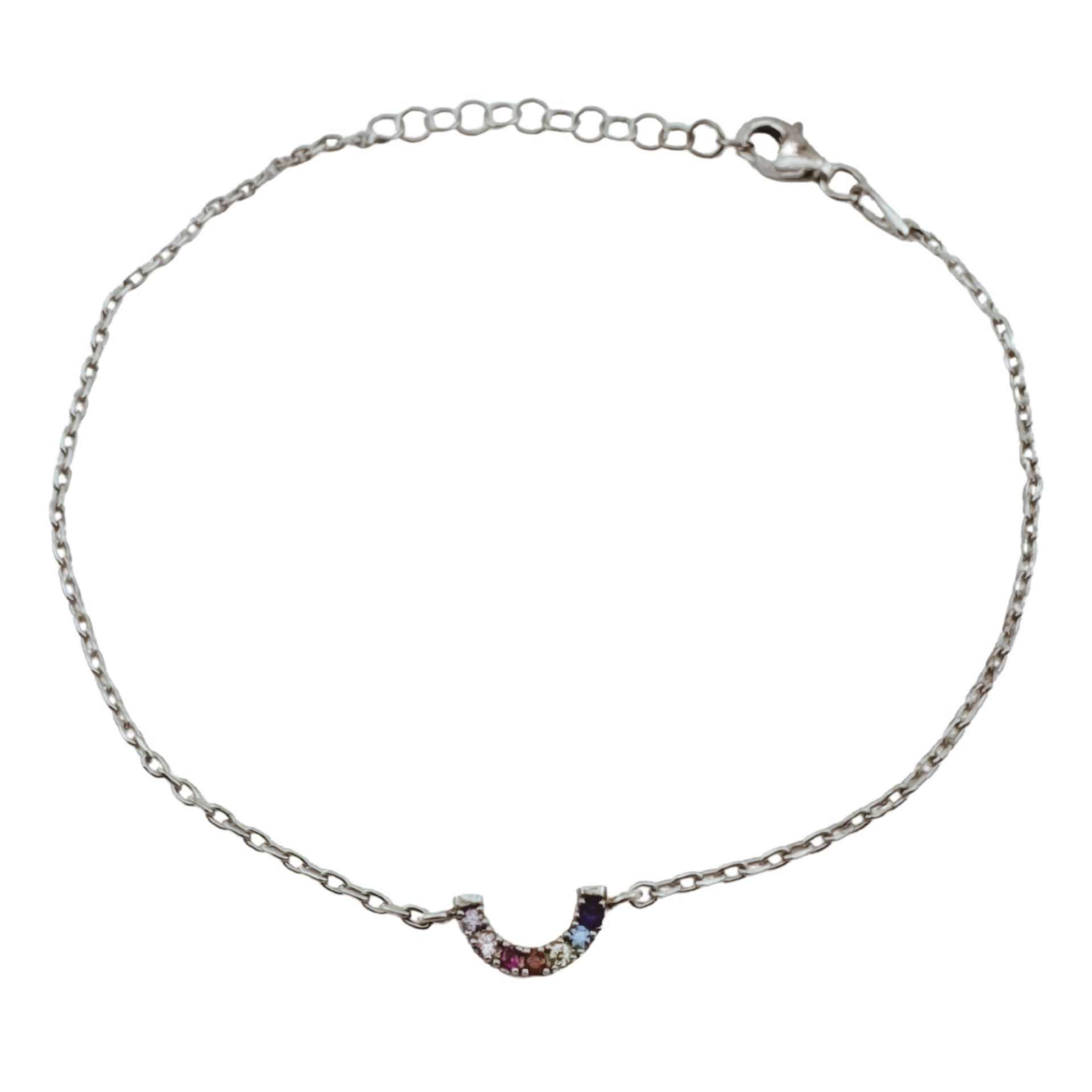 Bratara pentru Dame ,Jolie Silver, din Argint 925, Model  Potcoava, cu Pietre mici de Zirconiu, 1.36 gr, Argintiu