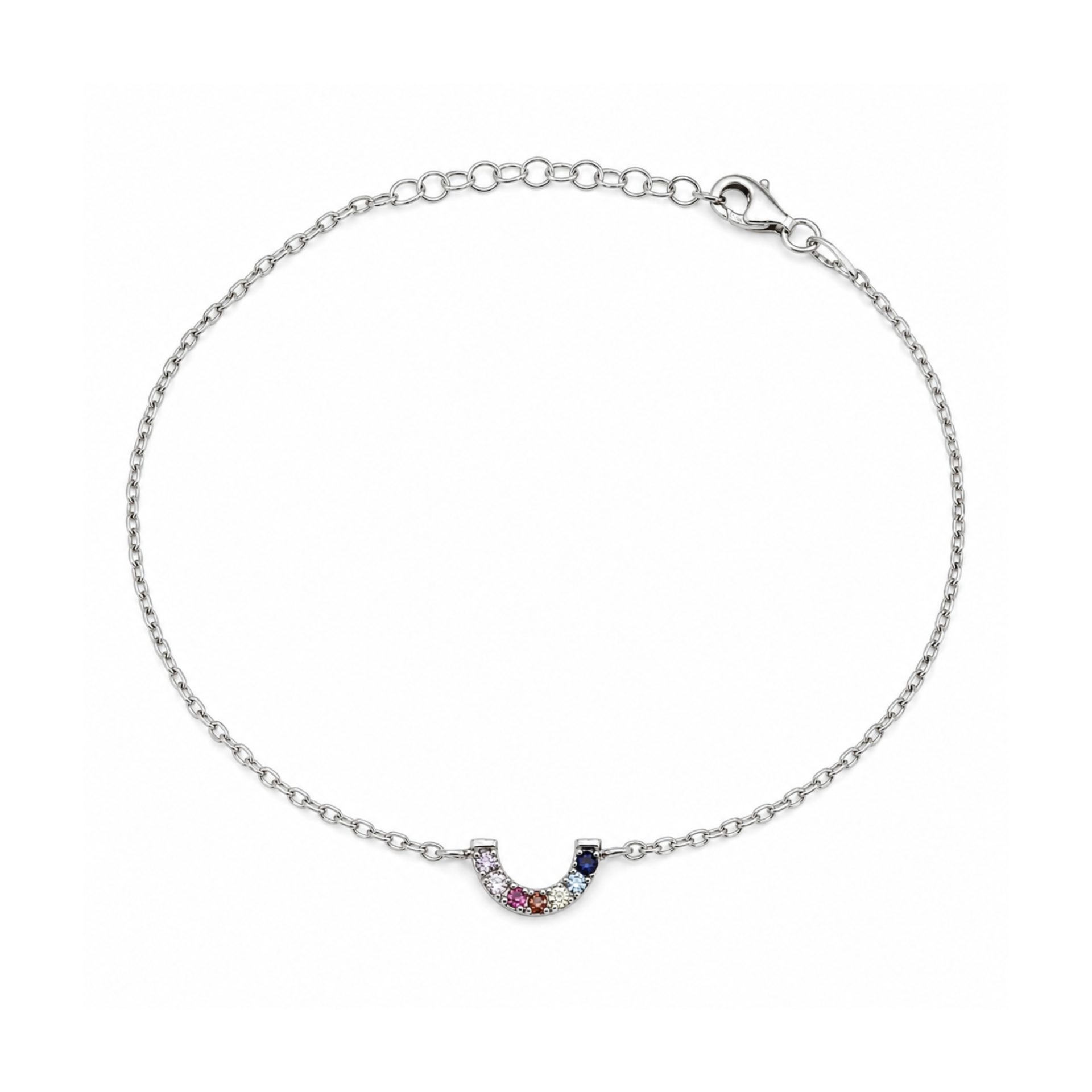 Brățară Jolie Silver din argint 925 cu model potcoavă și pietre de zirconiu