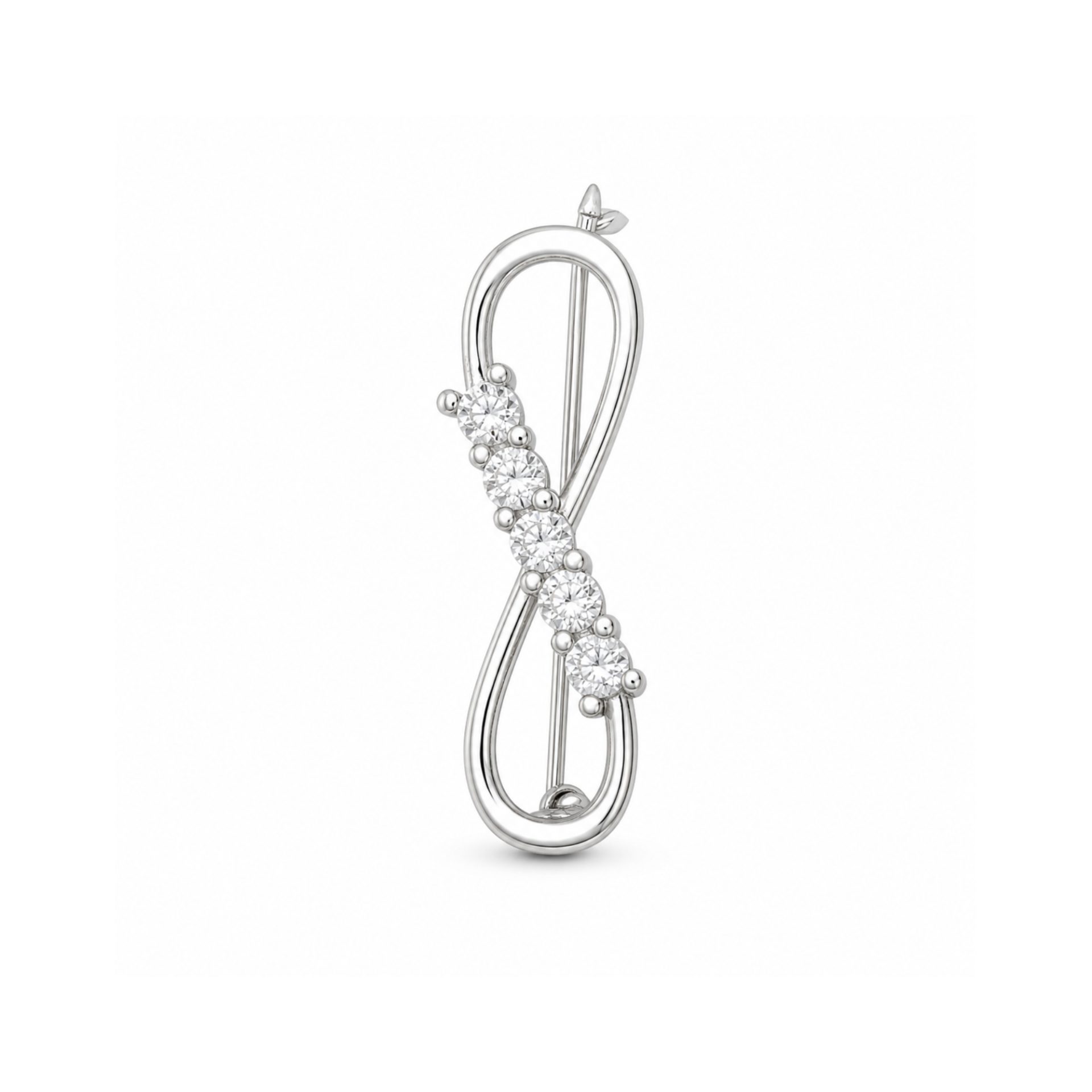 Broșă din argint 925 Jolie Silver model Infinit cu pietre multicolore