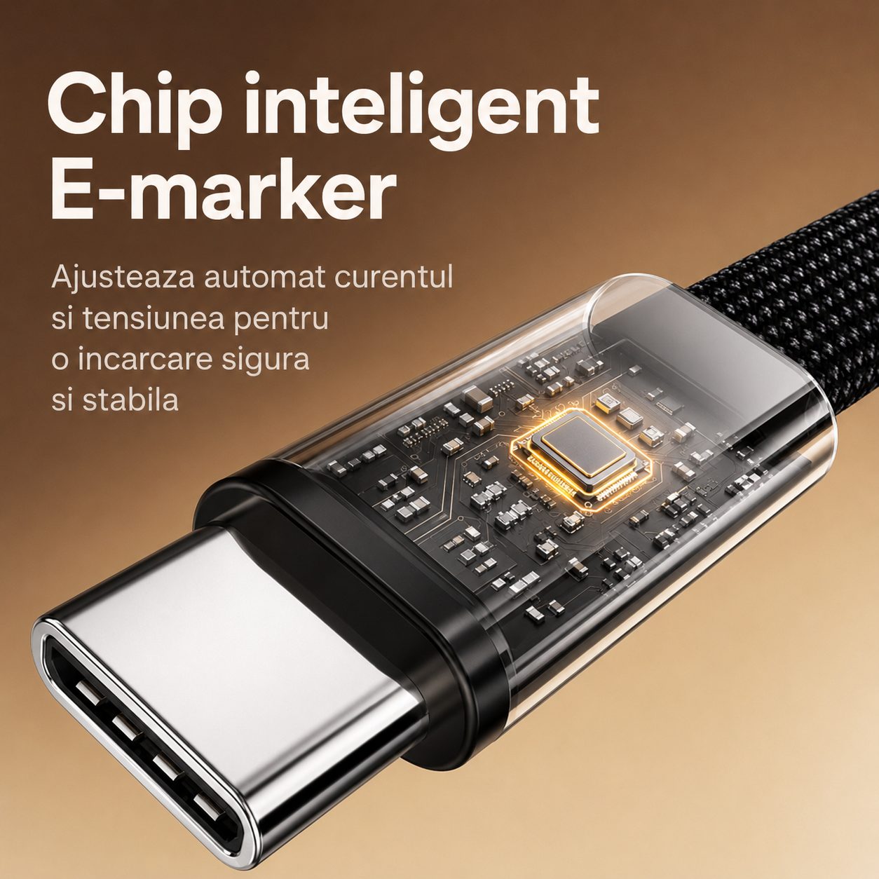 Cablu de Incarcare si Date USB-C la USB-C, , 65W, Impletit, Pliabil, cu Suport, pentru Gaming, Aliaj de Zinc, Incarcare Rapida, Compatibil Telefoane si Tablete, 1.5 m, Negru 3