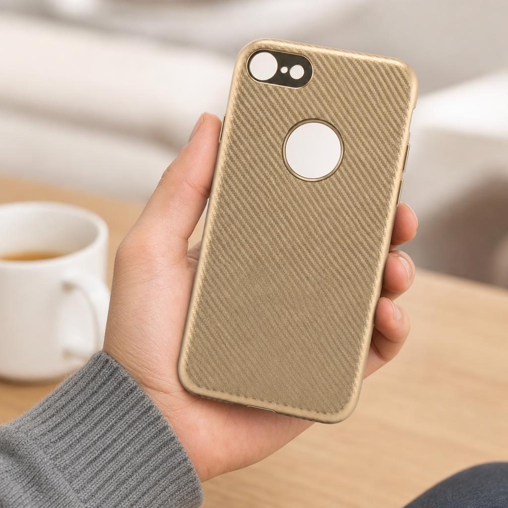 Husa Apple iPhone 7 i-Zore Carbon Fiber Auriu