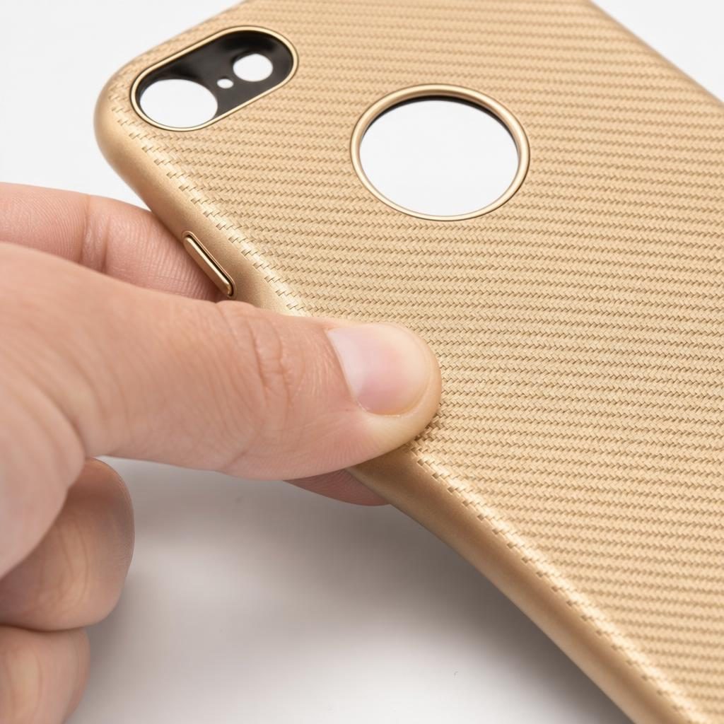 Husa Apple iPhone 7 i-Zore Carbon Fiber Auriu