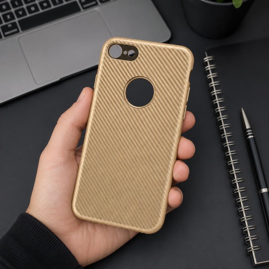Husa Apple iPhone 7 i-Zore Carbon Fiber Auriu