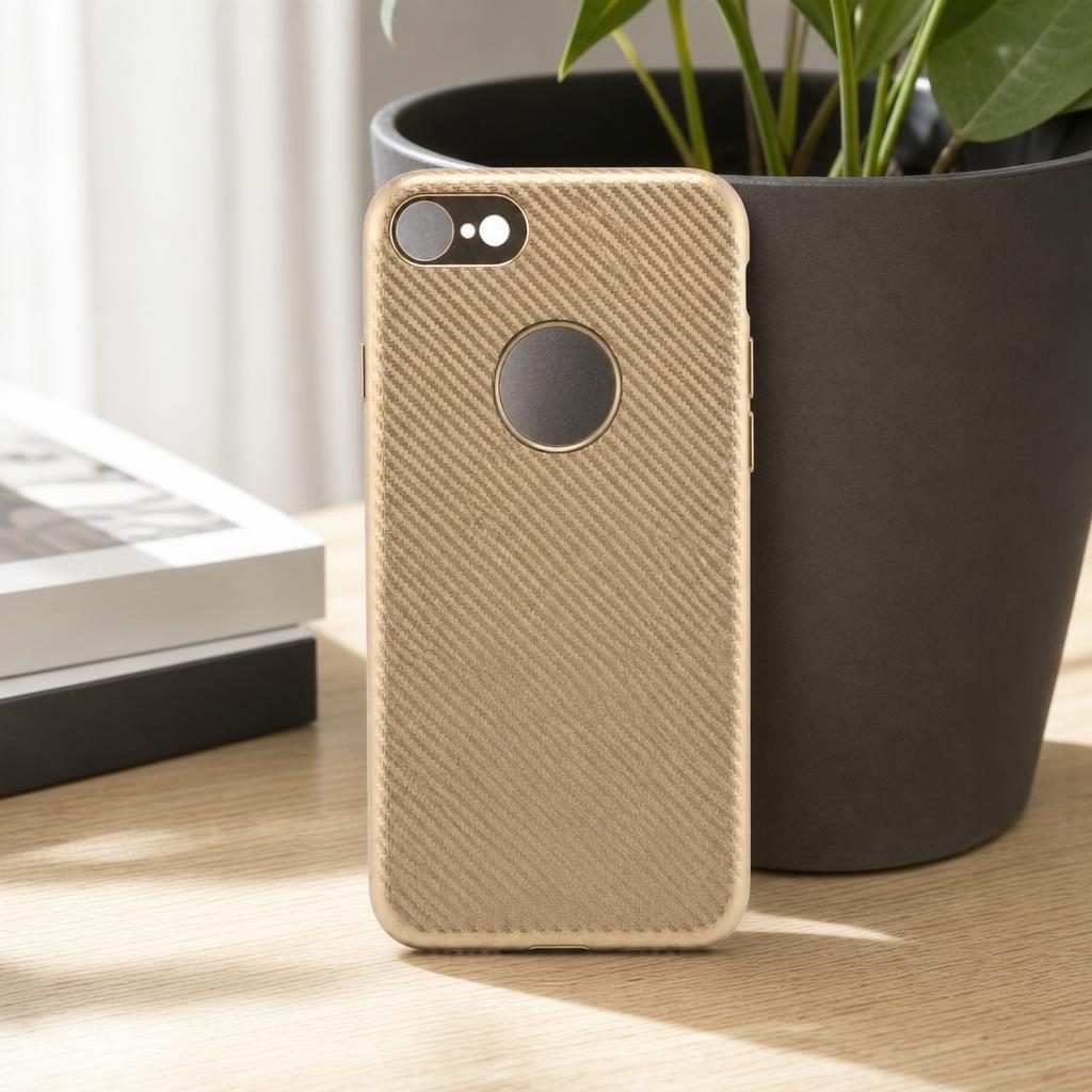 Husa Apple iPhone 7 i-Zore Carbon Fiber Auriu
