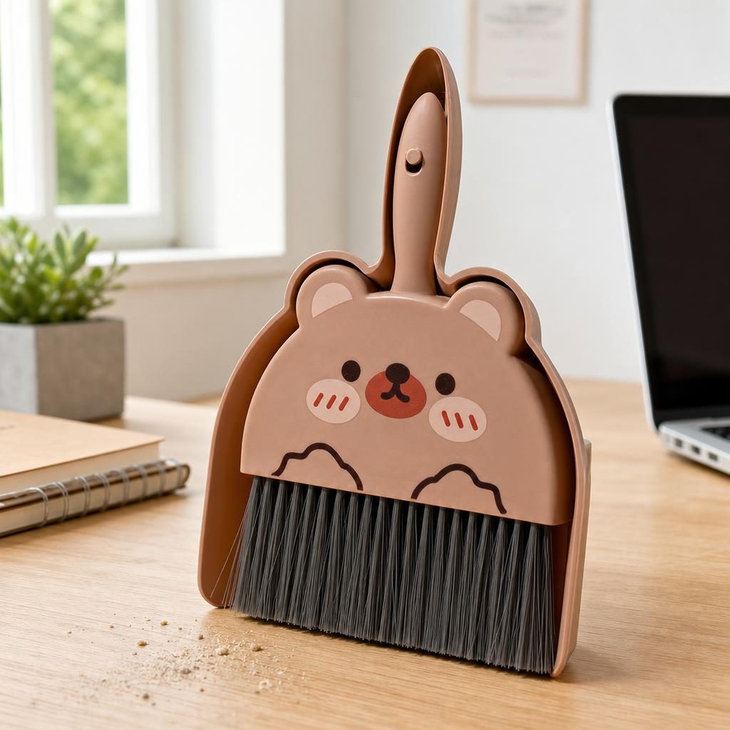 Detaliu set mini curățenie Flippy cu design ursulet