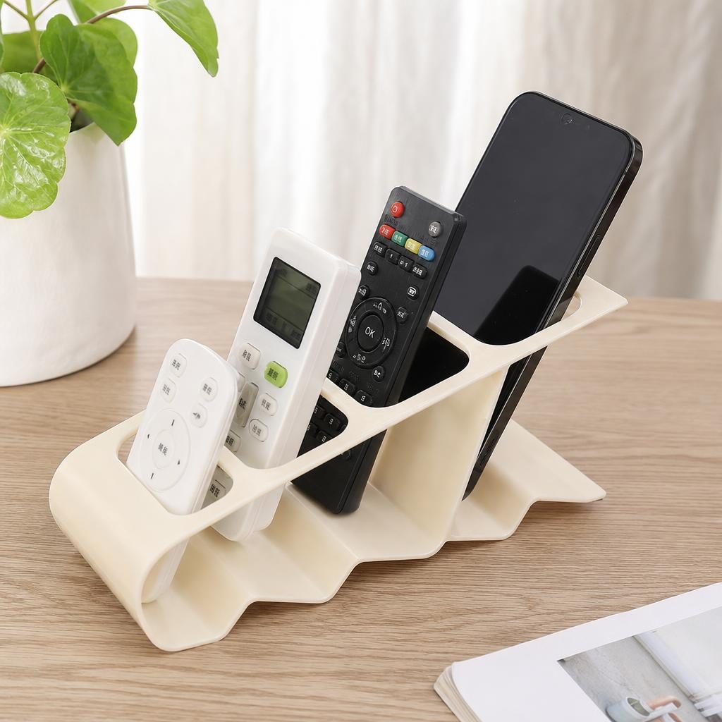 Suport de Birou, Flippy, din Plastic, pentru Telecomenzi, Telefoane, 18 x 7 x 9 cm, Alb