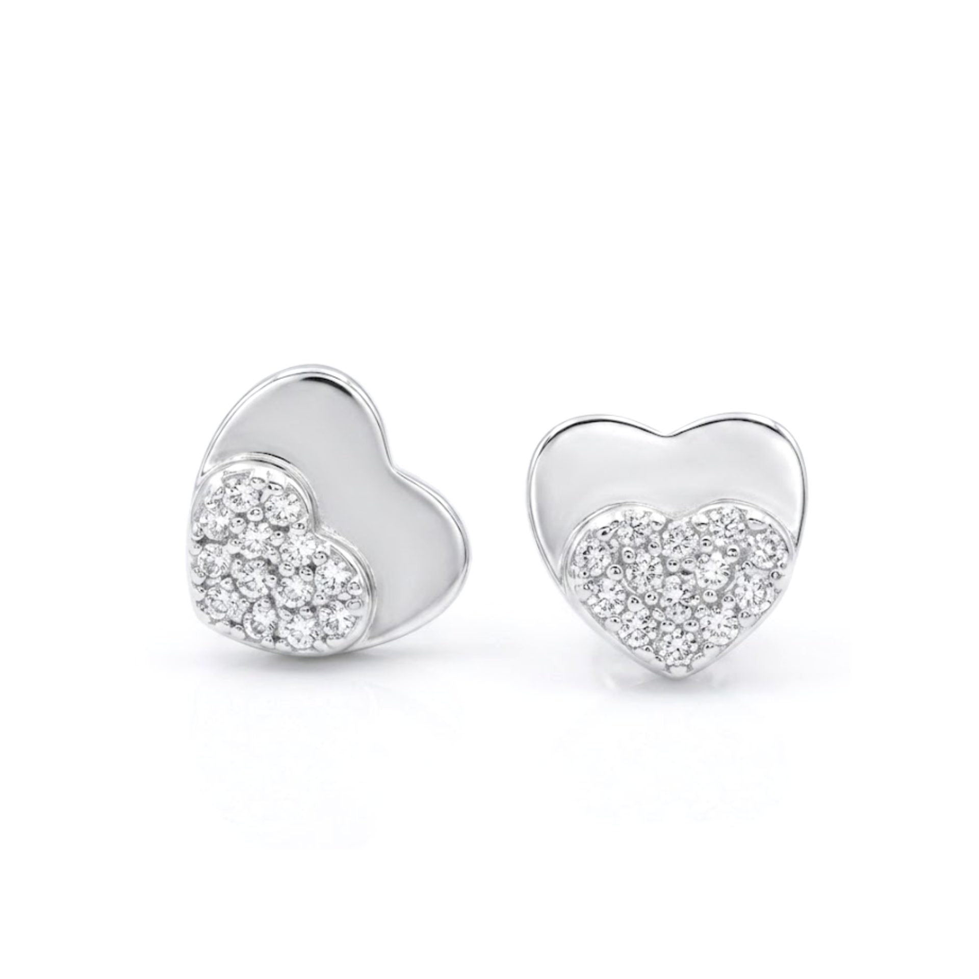 Cercei Argint 925 Inima Dubla, 1.32 g