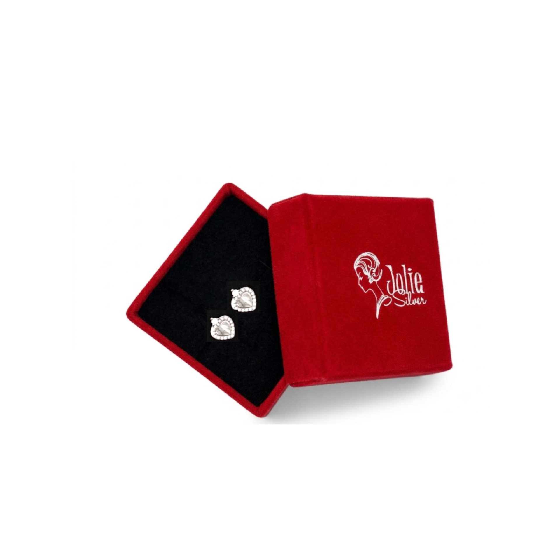Cercei Argint 925 Inimioara cu o Piatra si Minizirconii, 1.47 g