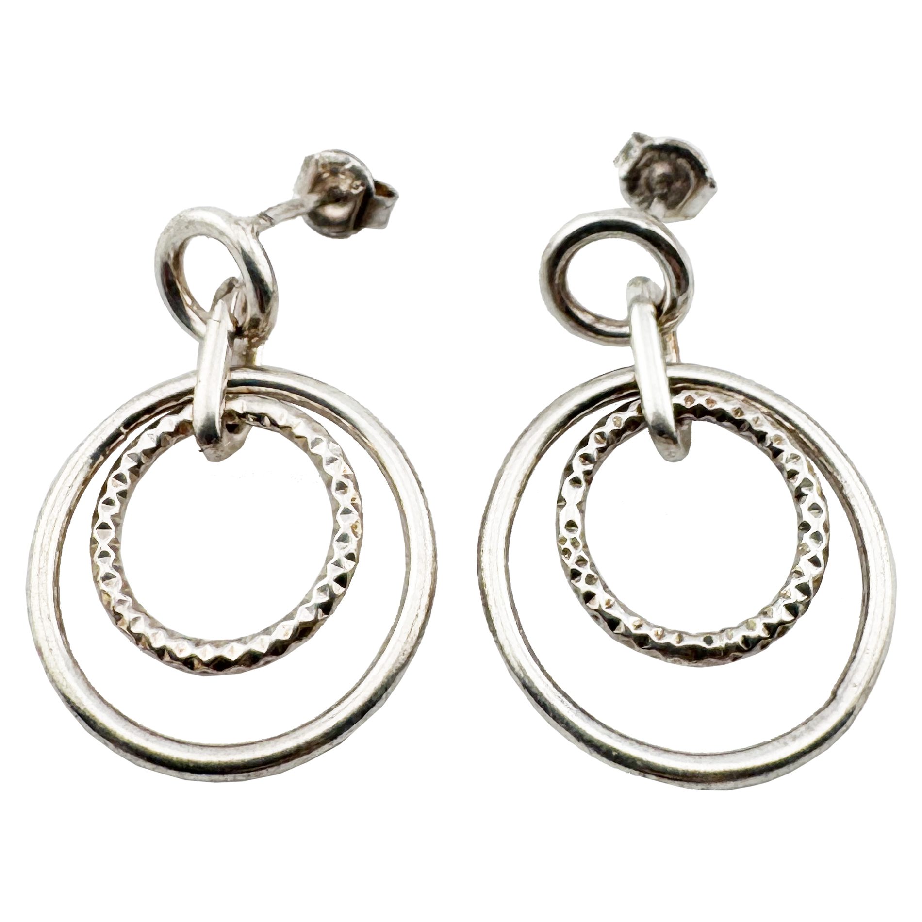 Cercei pentru Dama, Jolie, Argint 925, Model Cerc in Cerc, 5.6g, 2.5 cm x 2 cm, Argintiu