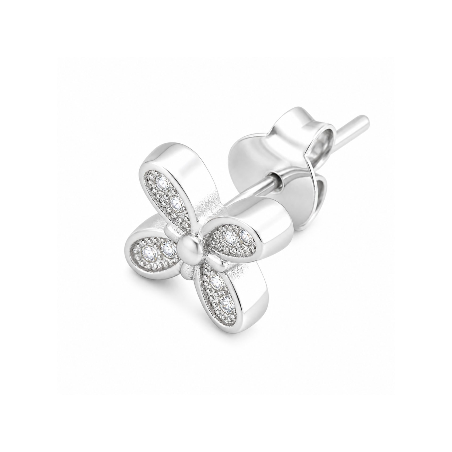 Detaliu cercei fluture argint 925