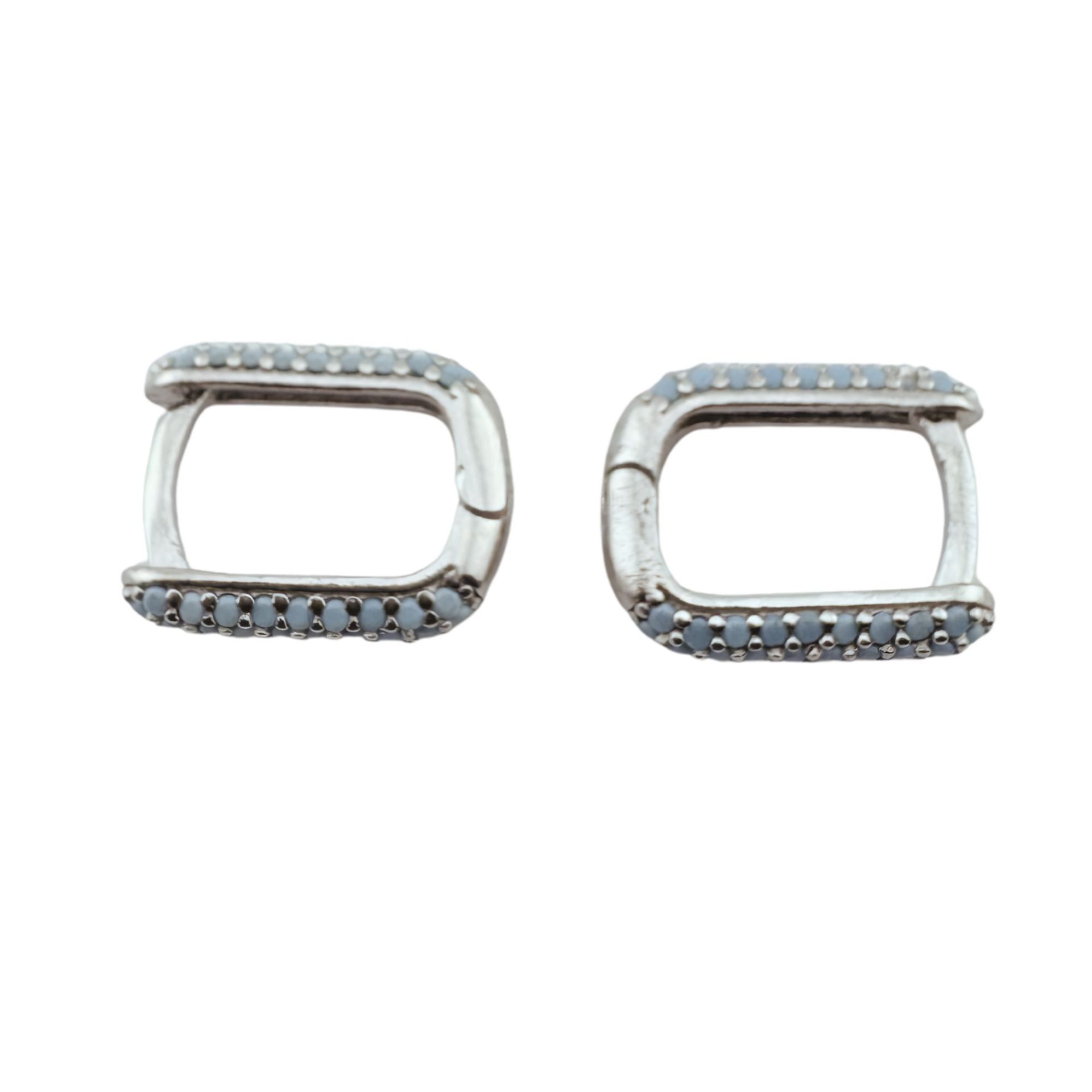 Cercei pentru Dame ,Jolie Silver, Argint 925, Design Modern Minimalist, Model U cu Cristale, 2.31 g, Argintiu/ Argintiu