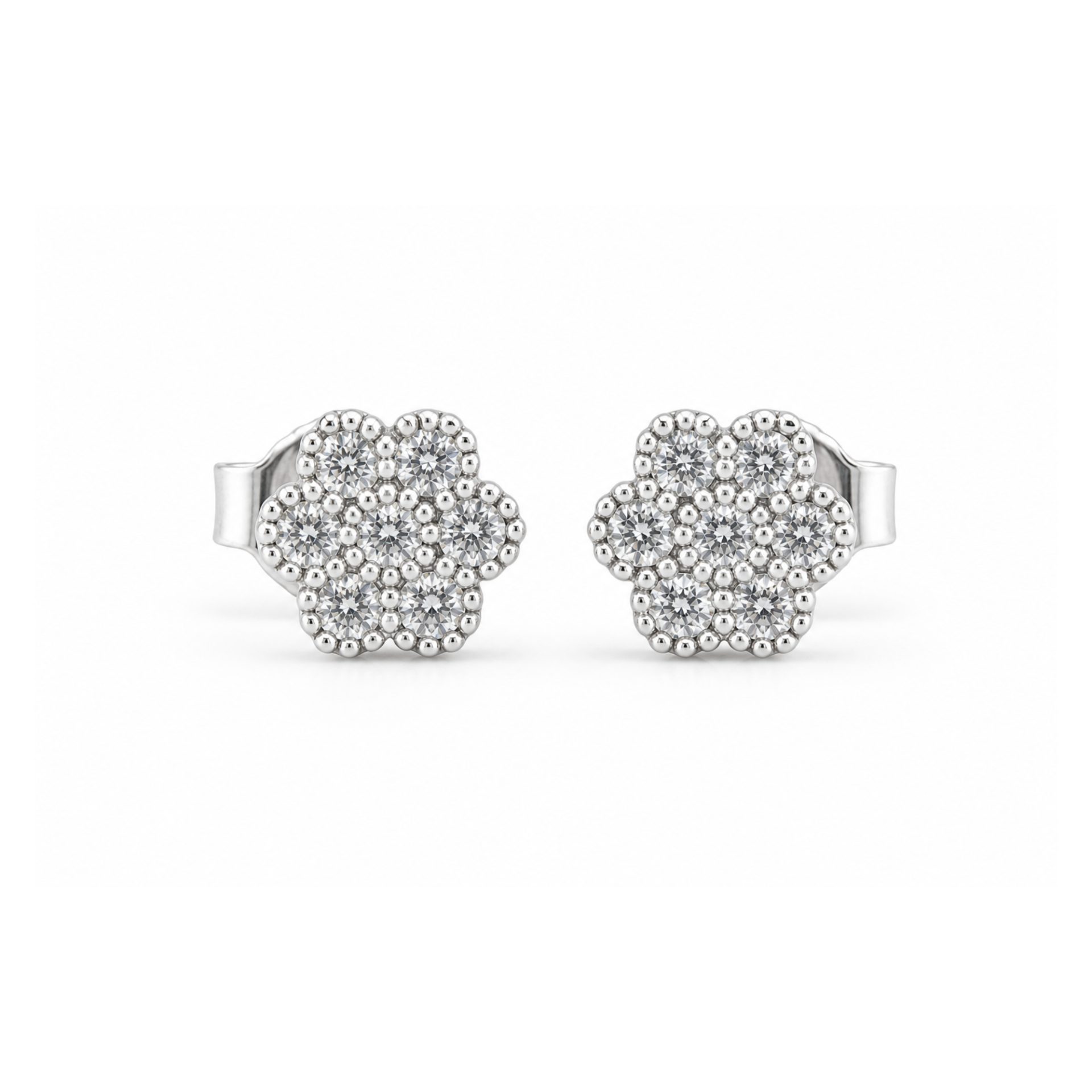 Cercei din argint 925 Jolie Silver model floare cu zirconiu