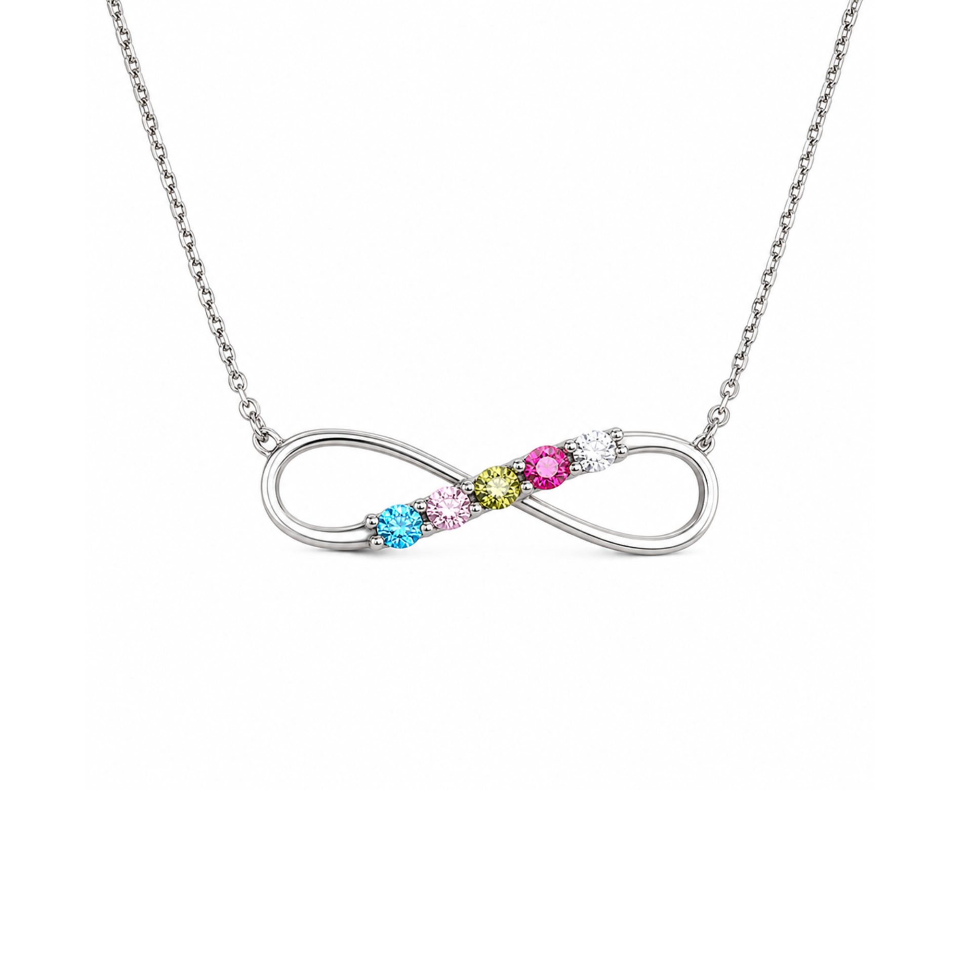 Colier Argint 925 Infinit cu Zirconii Multicolore