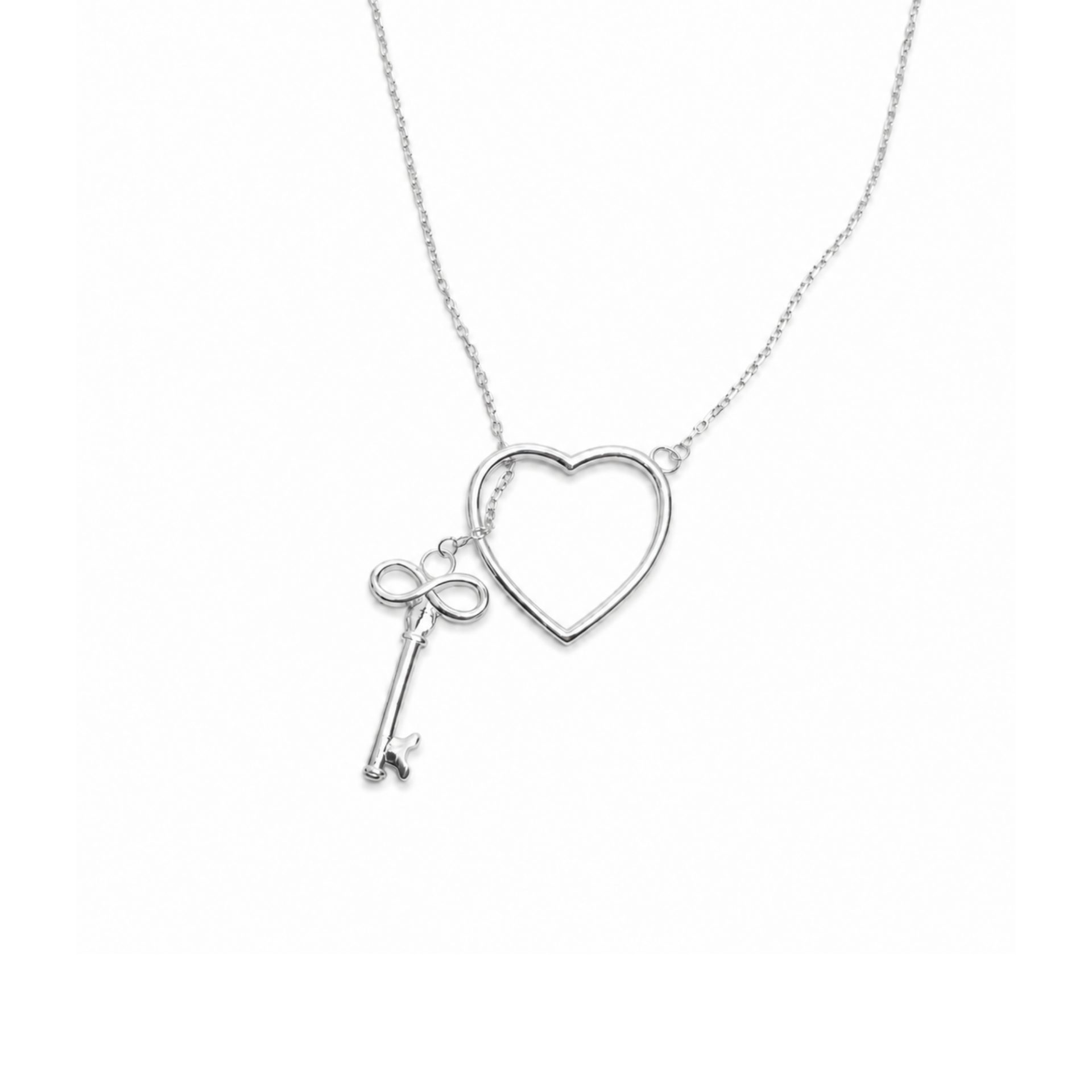 Colier argint 925 inima si cheie Jolie Silver