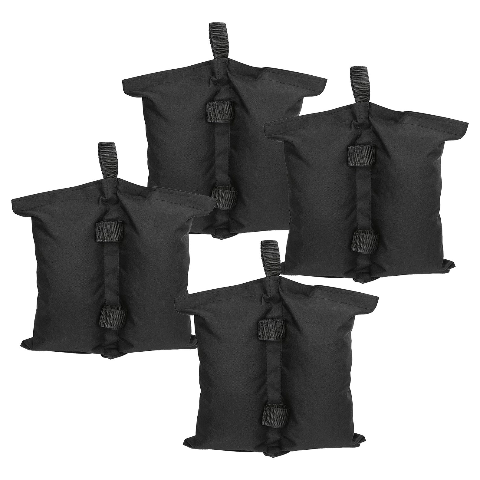 Saci de Ancorare Cort/Pavilion, Set 4 Bucati, Saci cu 2 Buzunare pentru Stabilizarea Cortului, 48 x 35 cm, Negru