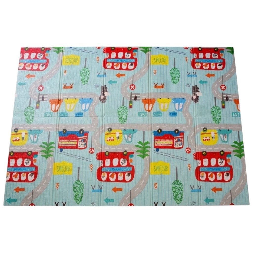 Covoras De Joaca Pentru Bebelusi 200x150 cm, Covor Educativ Cu Model Oras Si Drumuri, Covoras Pliabil Impermeabil Si Antiderapant, Jucarie Dezvoltare Motrica Si Senzoriala, Pentru Copii 0+ Luni, Model 1, Multicolor 4