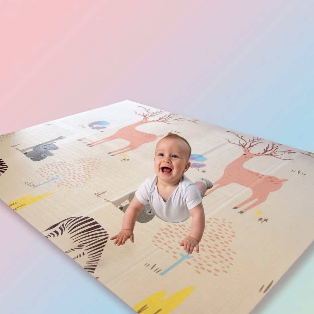 Covoras De Joaca Pentru Bebelusi 200x150 cm, Covor Educativ, Covoras Pliabil Impermeabil Si Antiderapant, Jucarie Dezvoltare Motrica Si Senzoriala, Pentru Copii 0+ Luni, Model 3, Multicolor 2