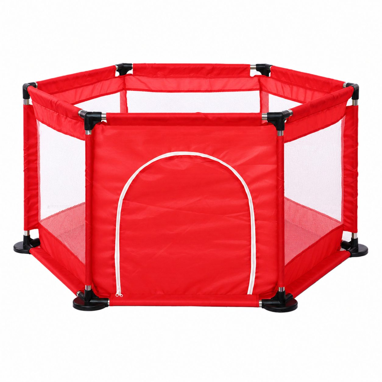 Tarc de Joaca si Siguranta pentru Copii DNT-104, , Dimensiuni 130 x 115 x 65 cm, Structura de Protectie pentru Interior, Rosu 1