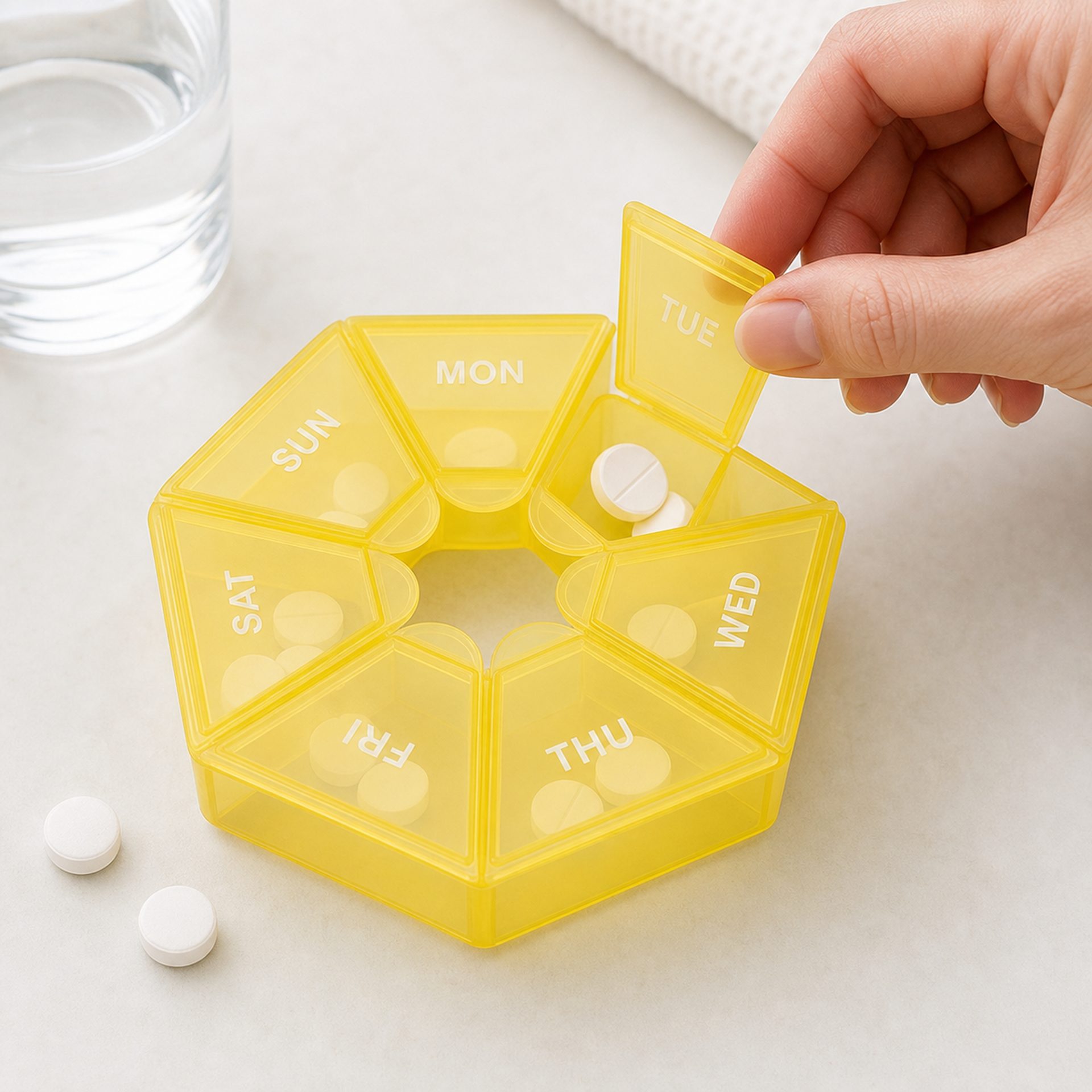Cutie separator medicamente Flippy - vedere din lateral