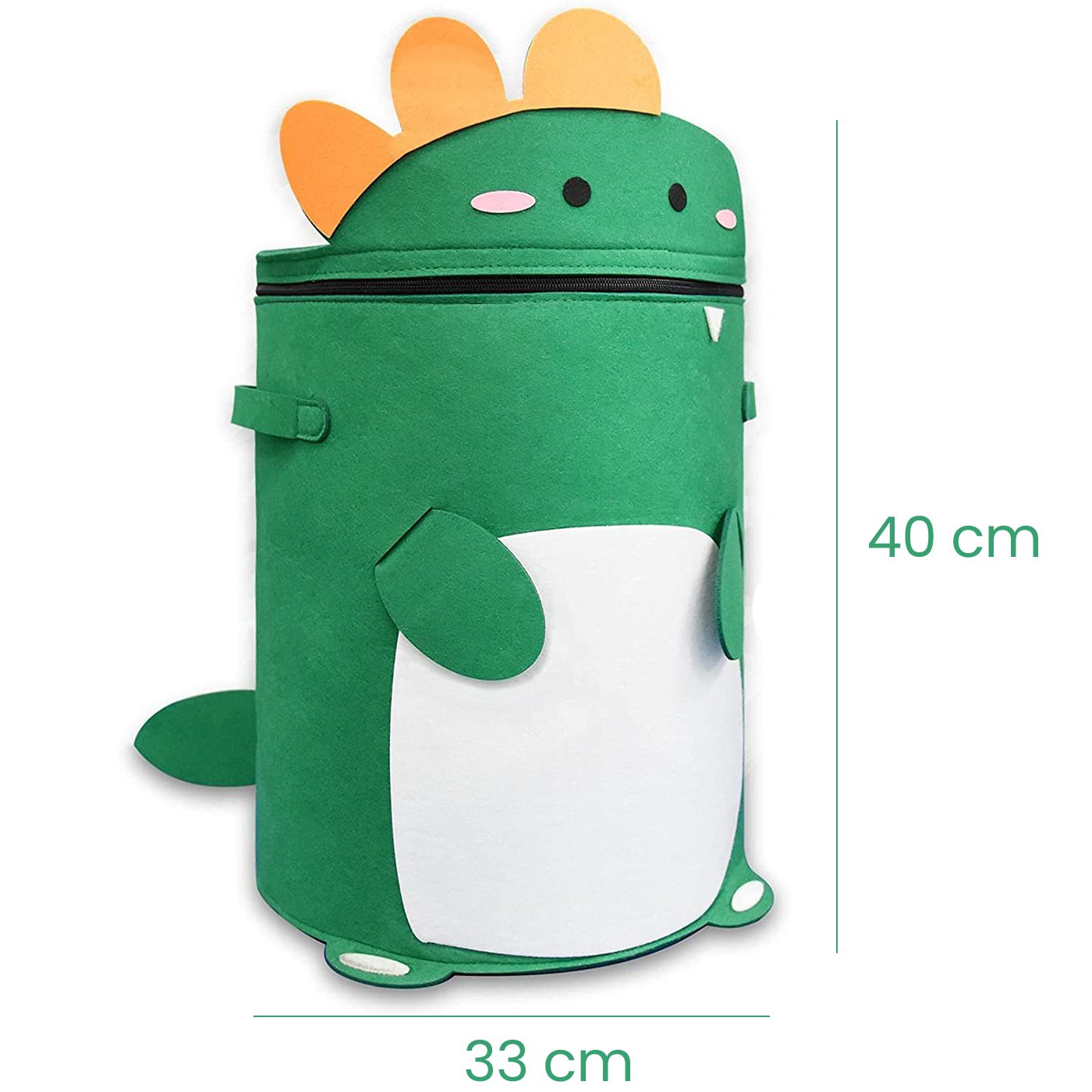Cutie Flippy verde model dinozaur - vedere laterală