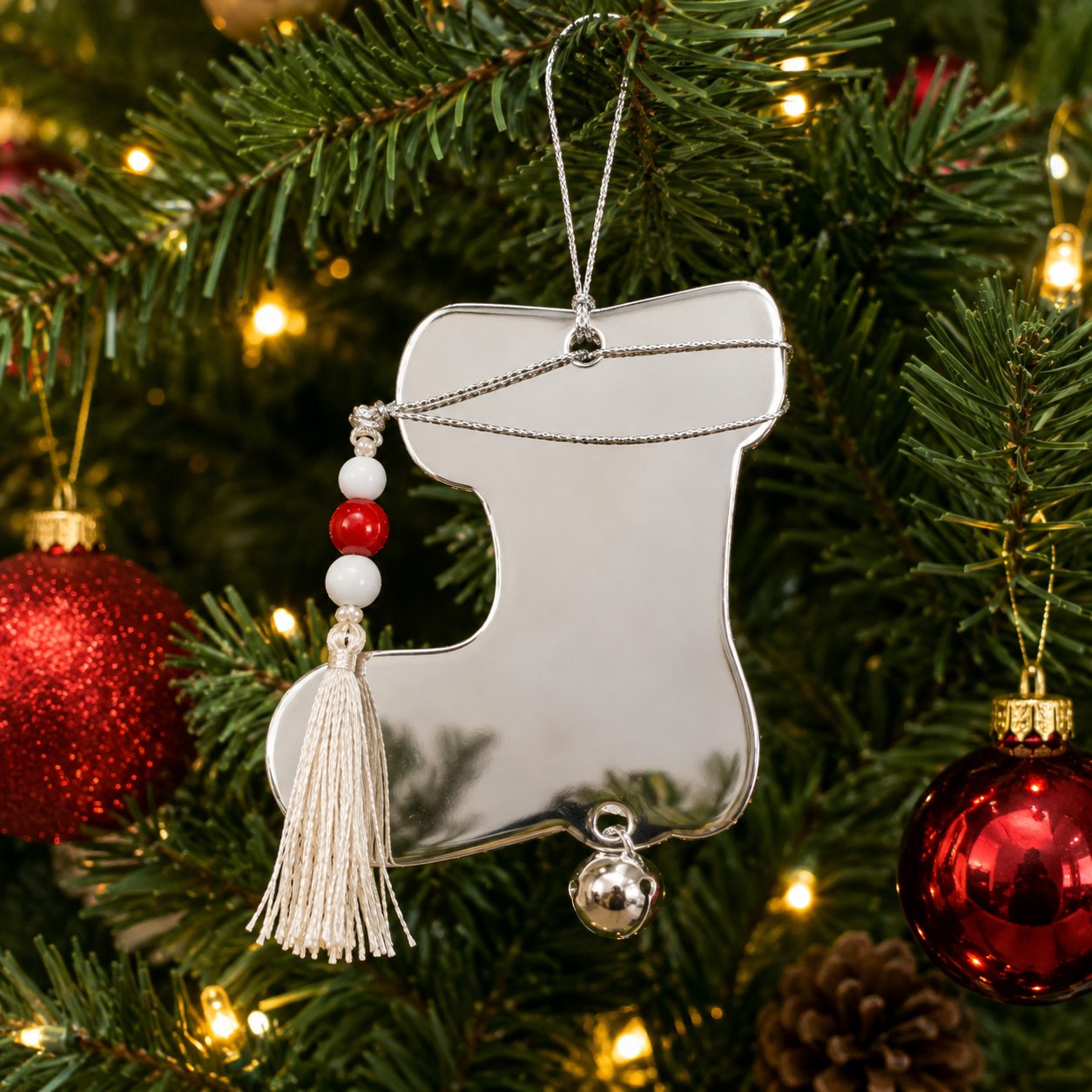 Ornament brad, , Gheata, Argintiu, Lucios, 10*25CM, Acril, Interior/ Exterior 4