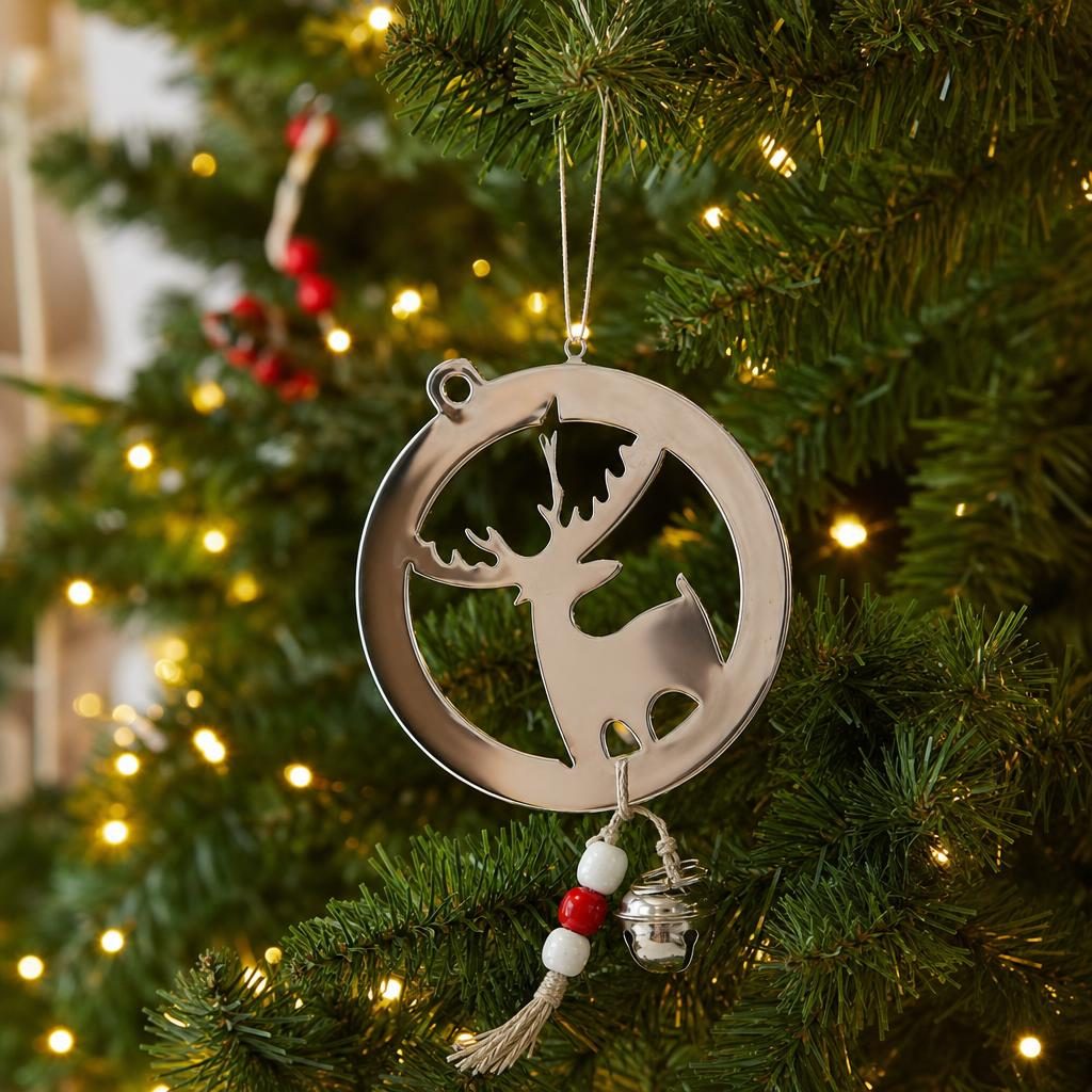 Ornament Brad, , Ren, Argintiu, Lucios, 8*25CM, Acril, Interior/ Exterior 3