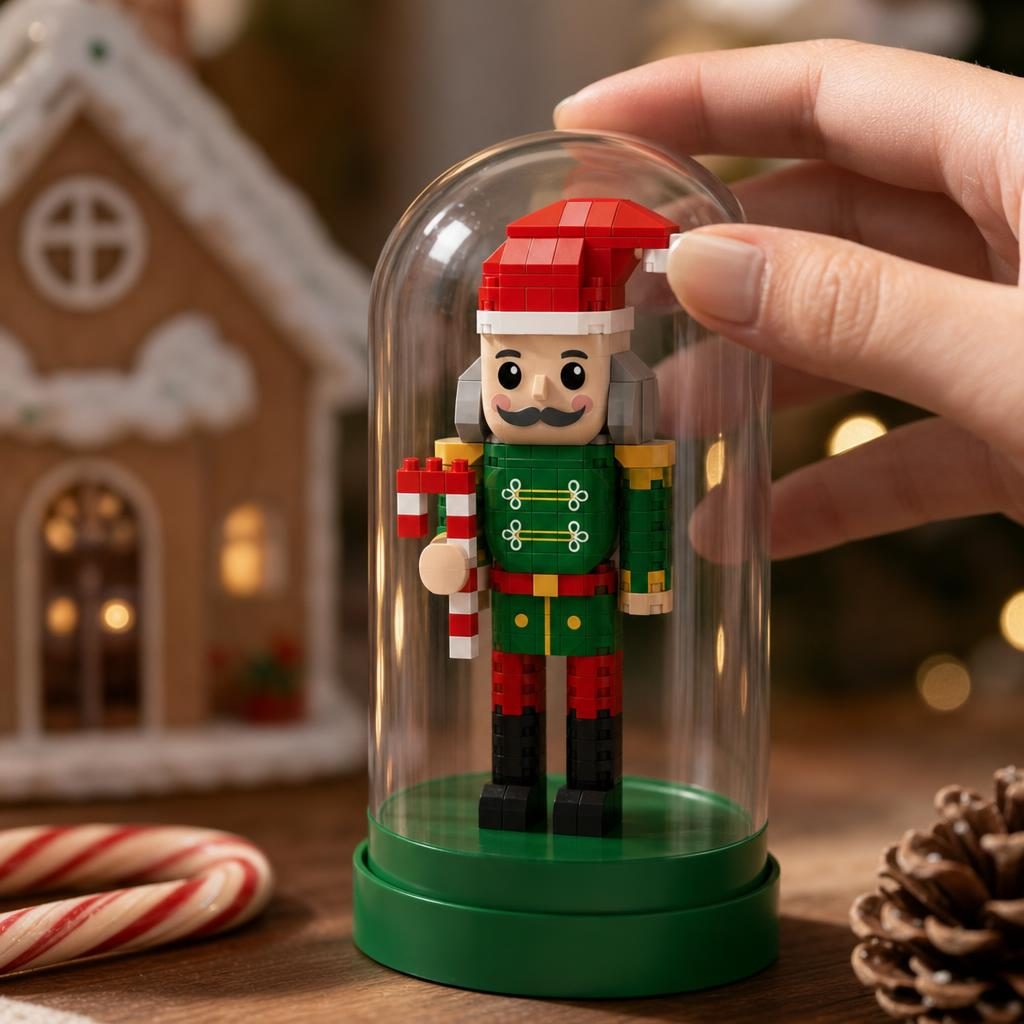 Set de Construit in Sticla, Flippy, din Plastic, Tematica de Craciun, Model 2, Figurina Decorativa in Cupola Transparenta, Varsta 14 Ani+, Dimensiune 12.5x6 cm, Multicolor