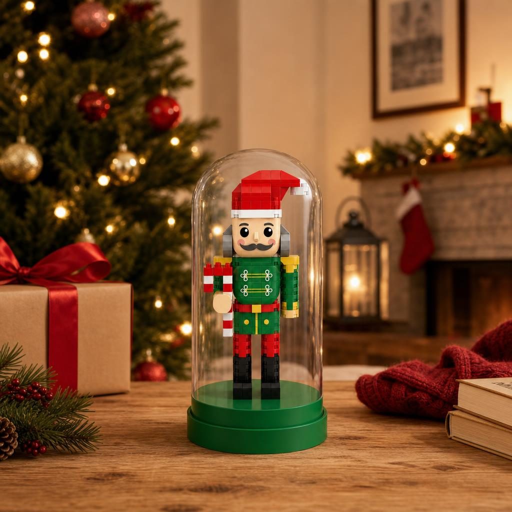 Set de Construit in Sticla, Flippy, din Plastic, Tematica de Craciun, Model 2, Figurina Decorativa in Cupola Transparenta, Varsta 14 Ani+, Dimensiune 12.5x6 cm, Multicolor