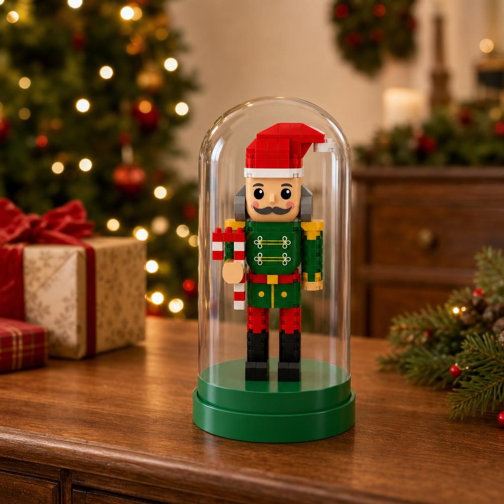 Set de Construit in Sticla, Flippy, din Plastic, Tematica de Craciun, Model 2, Figurina Decorativa in Cupola Transparenta, Varsta 14 Ani+, Dimensiune 12.5x6 cm, Multicolor