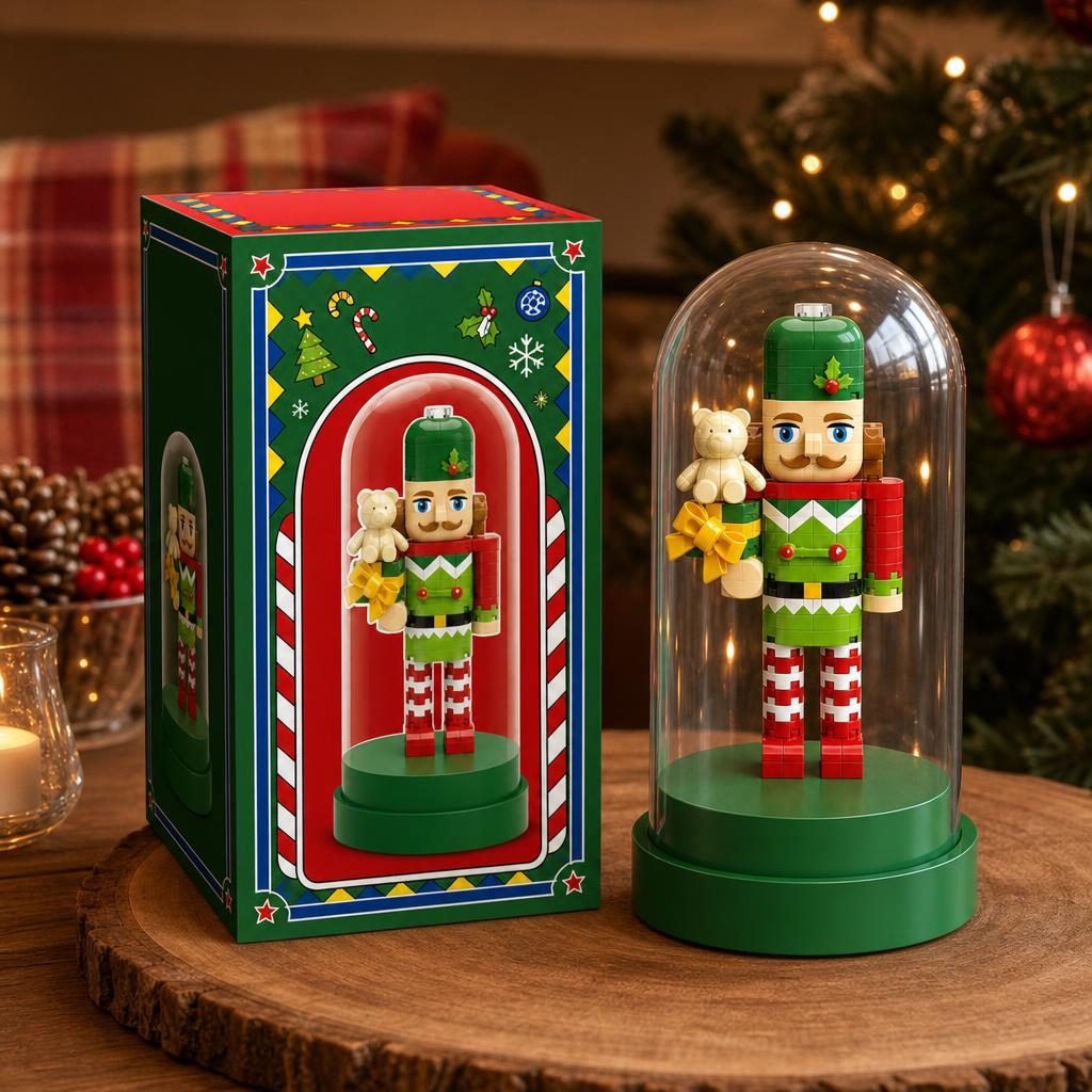 Set de Construit in Sticla, Flippy, din Plastic, Tematica de Craciun, Model 4, Figurina Decorativa in Cupola Transparenta, Varsta 14 Ani+, Dimensiune 12.5x6 cm, Multicolor