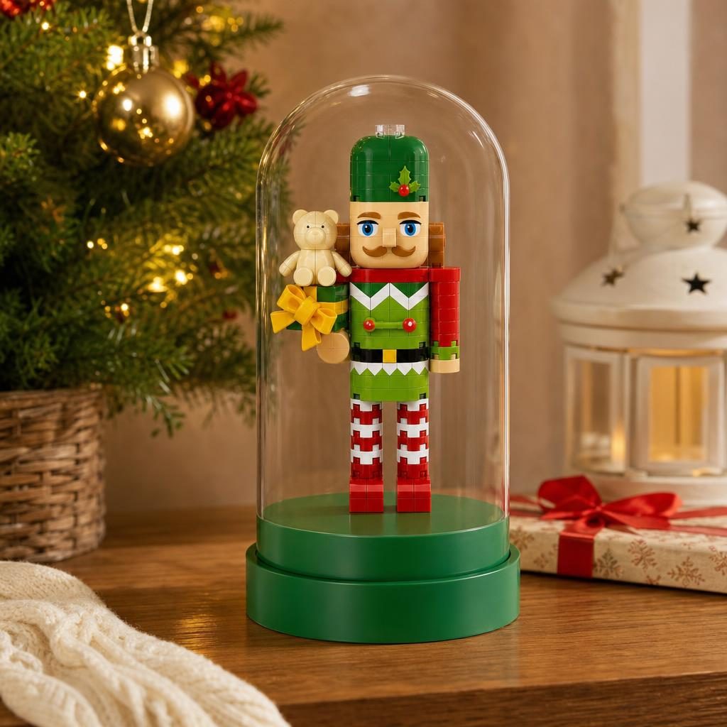 Set de Construit in Sticla, Flippy, din Plastic, Tematica de Craciun, Model 4, Figurina Decorativa in Cupola Transparenta, Varsta 14 Ani+, Dimensiune 12.5x6 cm, Multicolor